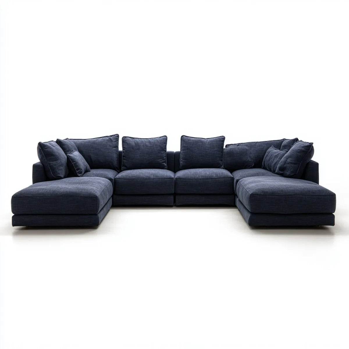 U-förmiges Ecksofa Dunkelblau 360 x 170 x 85 cm mit Polyesterbezug und Schaumstoffpolsterung