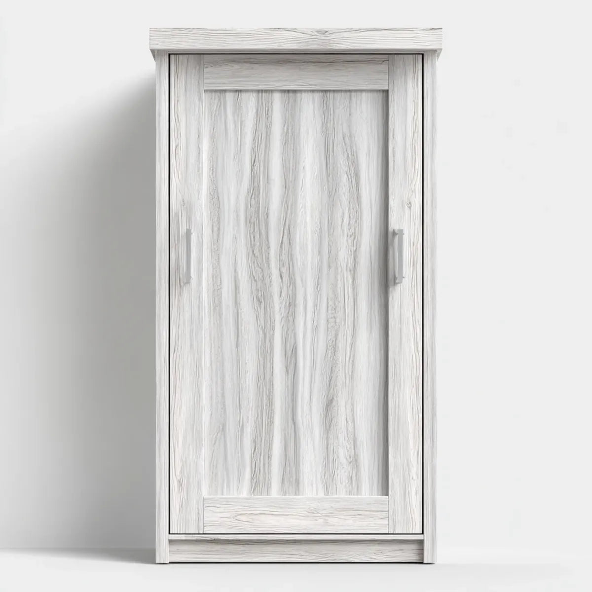 Kleiderschrank 2-türig Weiß Grau 100 x 50 x 200 cm Spanplatte Rechteckig