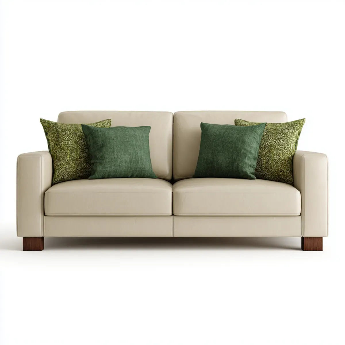 2-Sitzer Sofa Creme PU-Kunstleder rechteckig 170 x 85 x 85 cm