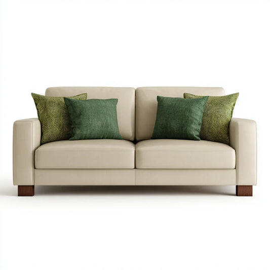 2-Sitzer Sofa Creme PU-Kunstleder rechteckig 170 x 85 x 85 cm
