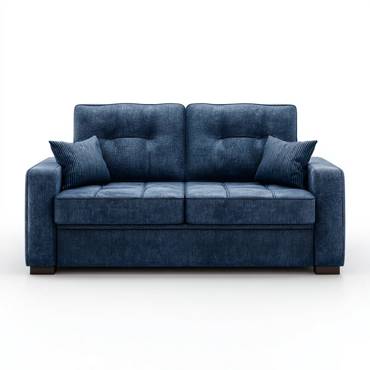2-Sitzer Sofa Dunkelblau 160 x 90 x 85 cm mit Polyesterbezug und Kordstruktur