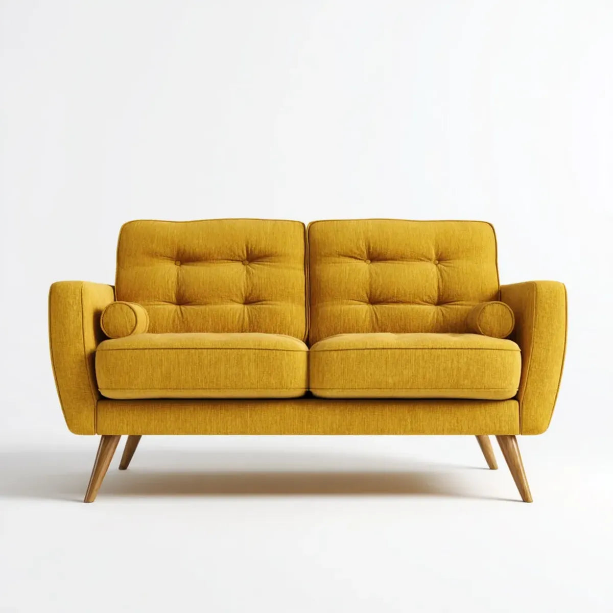 2-Sitzer Sofa Senfgelb 150 x 85 x 90 cm Polyester Rechteckig