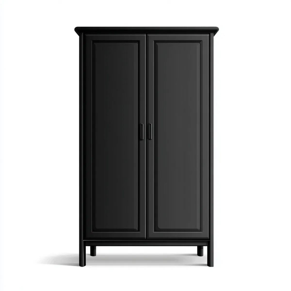Kleiderschrank 2-türig Schwarz aus MDF rechteckig 100 x 55 x 200 cm