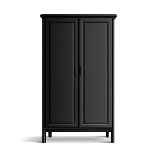 Kleiderschrank 2-türig Schwarz aus MDF rechteckig 100 x 55 x 200 cm