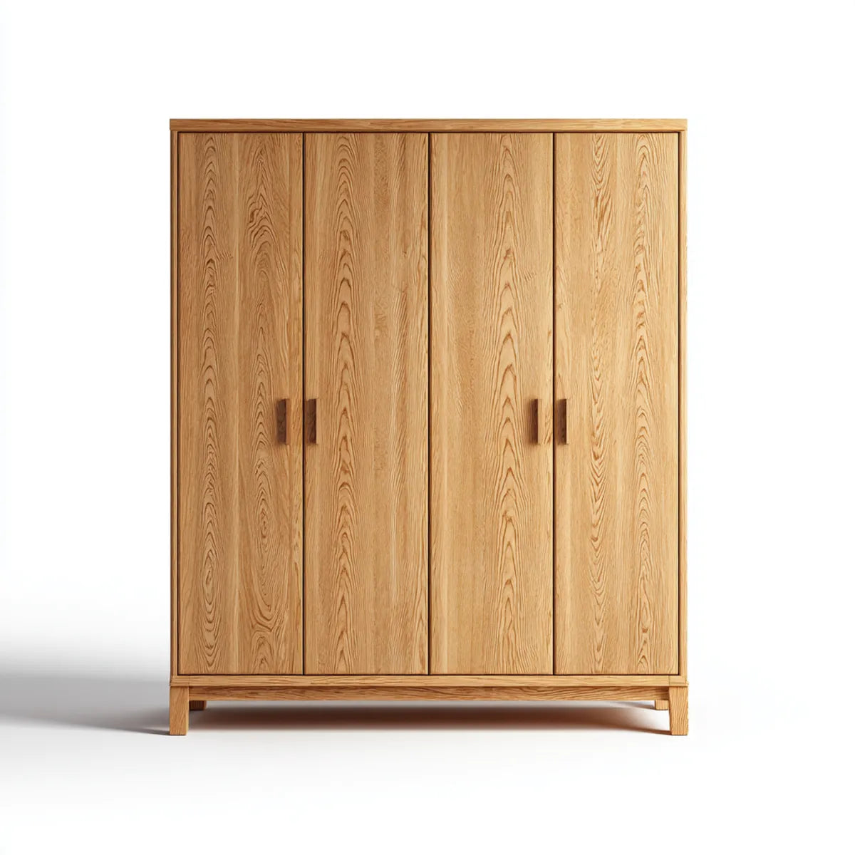 Kleiderschrank 4-türiger Drehtürenschrank Eiche Natur 160 x 60 x 210 cm Eiche-Massivholz rechteckig