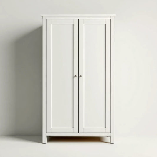 Kleiderschrank 2 Türen Weiß 80 x 50 x 180 cm MDF Rechteckig