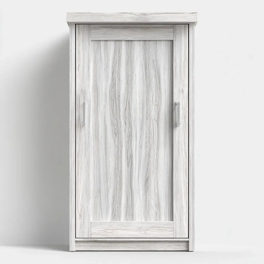 Kleiderschrank 2-türig Weiß Grau 100 x 50 x 200 cm Spanplatte Rechteckig