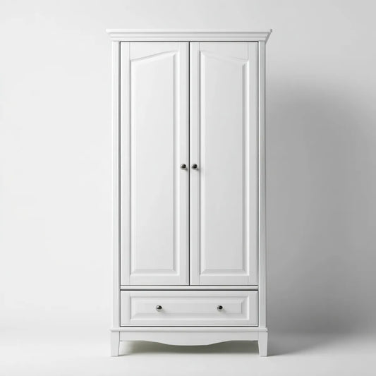 Kleiderschrank 2 Türen Weiß 90 x 55 x 200 cm MDF Rechteckig