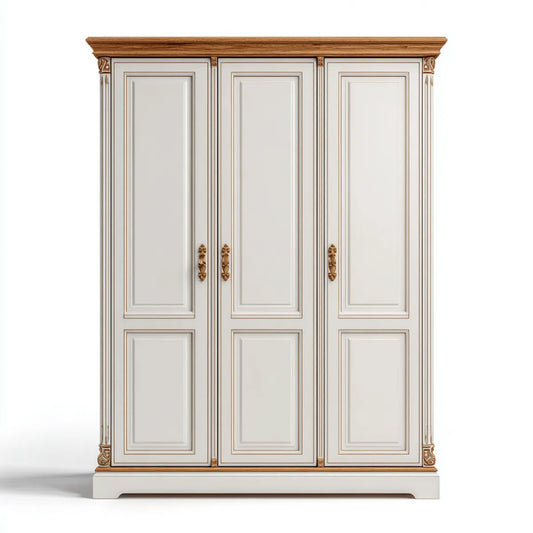 Drehtürenschrank 3-türig Weiß Eiche 180 x 60 x 220 cm MDF rechteckig